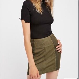 Free People Modern Femme Dual Color Mini Skirt - Green - Size 10